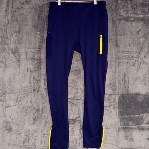 Fabletics Motion365 Pants Womens XXL Blue Running Leggings Leggings Zip Pockets